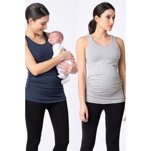 Sivo-modrý tehotenský top Aniza - dvojbalenie vyobraziť