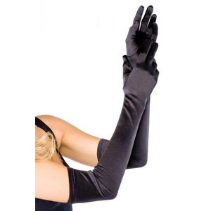 Čierne dlhé saténové rukavice 16B vyobraziť