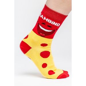 Žlto-červené vzorované ponožky Bambino vyobraziť