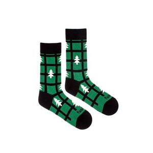 Čierno-zelené vzorované ponožky Stromec zelený vyobraziť