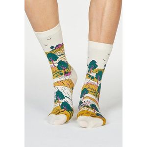 Béžové vzorované ponožky Evetta Gots Landscape vyobraziť