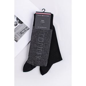 Čierno-sivé pánske vysoké ponožky Rib Logo - dvojbalenie vyobraziť