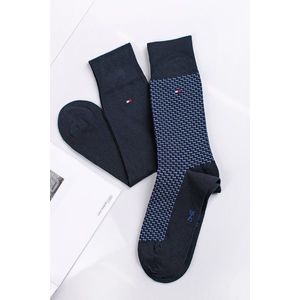 Modré vzorované pánske vysoké ponožky Graphic - dvojbalenie vyobraziť