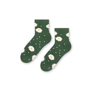 Tmavozelené kvetované ponožky 099 vyobraziť