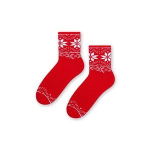 Bielo-červené vzorované ponožky 123 vyobraziť