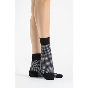 Čierno-biele vzorované ponožky Croquet 40DEN vyobraziť