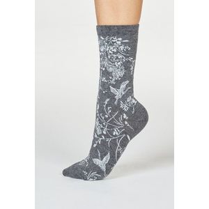 Tmavosivé vzorované ponožky Fina Gots Bird Socks vyobraziť