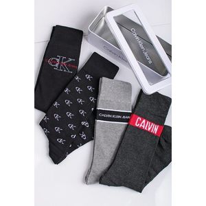 Pánske čierno-sivé ponožky Jeans Logo v darčekovej krabičke Wade - štvorbalenie vyobraziť