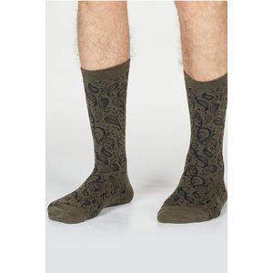 Pánske tmavozelené vzorované ponožky Larnard Paisley Socks vyobraziť