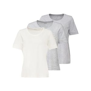 ESMARA® Dámske tričko, 3 kusy (XS (32/34), pruhy / šedá / biela) vyobraziť