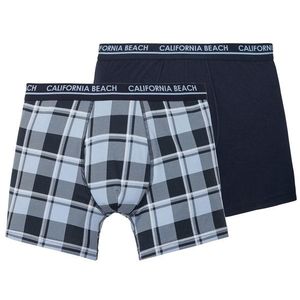 LIVERGY® Pánske boxerky, 2 kusy (M, károvaná / námornícka modrá / modrá ) vyobraziť