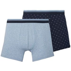 LIVERGY® Pánske boxerky, 2 kusy (M, potlač / námornícka modrá / modrá ) vyobraziť