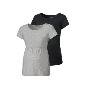 ESMARA® Dámske tehotenské tričko BIO, 2 kusy (XS (32/34), šedá) vyobraziť