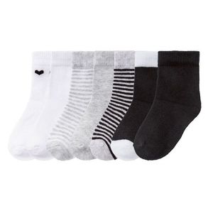 LUPILU® Dievčenské ponožky, 7 párov (23/26, biela/šedá/čierna) vyobraziť