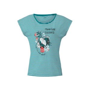 ESMARA® Dámske tričko s potlačou (XS (32/34), pruhy / biela / zelená ) vyobraziť