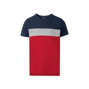 LIVERGY® Pánske bavlnené tričko (S (44/46), navy modrá / červená) vyobraziť