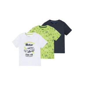 LUPILU® Chlapčenské tričko, 3 kusy (86/92, biela / zelená / námornícka modrá) vyobraziť