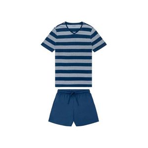 LIVERGY® Pánske krátke pyžamo BIO (S (44/46), pruhy / navy modrá / biela) vyobraziť