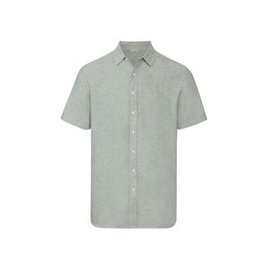 LIVERGY® Pánska ľanová košeľa s krátkym rukávom "Regular Fit" (M (39/40), zelená) vyobraziť