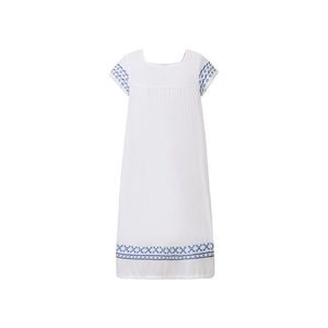 ESMARA® Dámske šaty so vzorom (44, biela) vyobraziť