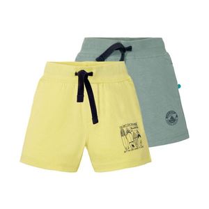 LUPILU® Chlapčenské teplákové šortky, 2 kusy (86/92, zelená / žltá) vyobraziť