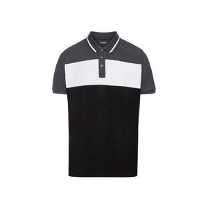 LIVERGY® Pánske polo tričko „Regular Fit“ (S (44/46), čierna/biela/šedá) vyobraziť