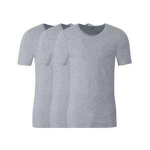LIVERGY® Pánske spodné bavlnené tričko, 3 kusy (L, šedá, výstrih do V) vyobraziť