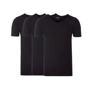LIVERGY® Pánske spodné tričko XXL, 3 kusy (XXL, čierna, výstrih do V) vyobraziť