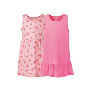 LUPILU® Dievčenské šaty, 2 kusy (110/116, vzor / bledoružová / ružová) vyobraziť