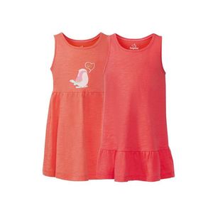 LUPILU® Dievčenské šaty, 2 kusy (86/92, oranžová / koralová ) vyobraziť