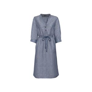 ESMARA® Dámske ľanové šaty (36, modrá) vyobraziť