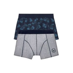 LIVERGY® Pánske boxerky, 2 kusy (S, vzor / námornícka modrá / šedá) vyobraziť