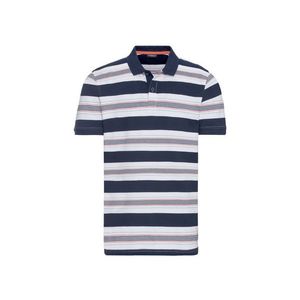 LIVERGY® Pánske polo tričko „Slim Fit“ (XXL (60/62), pruhy/biela/námornícka modrá) vyobraziť