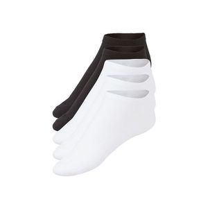 LIVERGY® Pánske členkové ponožky, 5 párov (43/46, čierna / biela) vyobraziť