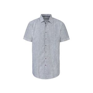 LIVERGY® Pánska ľanová košeľa (L (41/42), pruhy / navy modrá / biela) vyobraziť