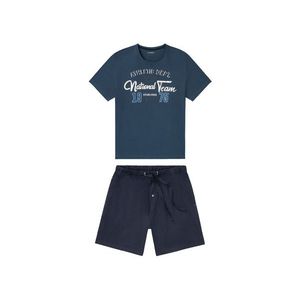 LIVERGY® Pánske krátke bavlnené pyžamo BIO (S (44/46), modrá) vyobraziť
