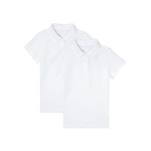 DUMY Dievčenské polo tričko, 2 kusy (122/128, biela) vyobraziť