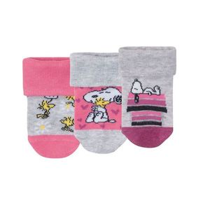 Dievčenské ponožky pre bábätká BIO, 3 páry (11/14, bledoružová / šedá) vyobraziť