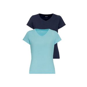 ESMARA® Dámske tričko s vláknom COOLMAX® EcoMade, 2 kusy (XS (32/34), modrá / námornícka modrá) vyobraziť
