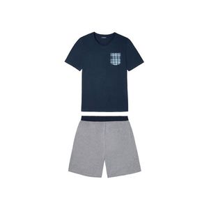 LIVERGY® Pánske krátke bavlnené pyžamo BIO (S (44/46), námornícka modrá) vyobraziť