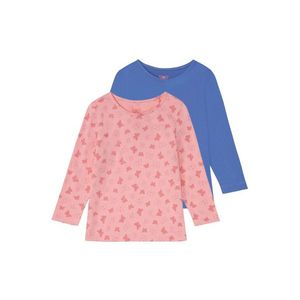 LUPILU® Dievčenské tričká s dlhým rukávom, 2 kusy (86/92, vzor / ružová / modrá) vyobraziť