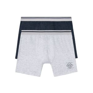 LIVERGY® Pánske bavlnené boxerky, 2 kusy (L, šedá / námornická modrá) vyobraziť