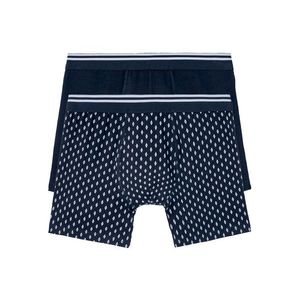 LIVERGY® Pánske bavlnené boxerky, 2 kusy (S, vzor / námornícka modrá ) vyobraziť