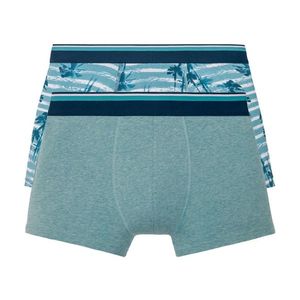 LIVERGY® Pánske boxerky, 2 kusy (L, mentolová / modrá / biela ) vyobraziť