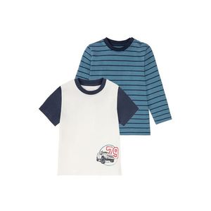 LUPILU® Chlapčenská súprava tričiek, 2-dielna (110/116, pruhy / modrá / biela / navy modrá) vyobraziť