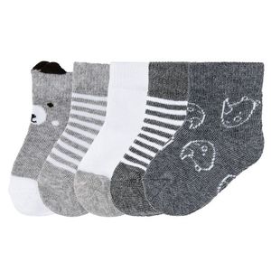 LUPILU® Chlapčenské ponožky pre bábätká, 5 párov (15 - 18 , vzor / šedá / biela ) vyobraziť