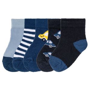 LUPILU® Chlapčenské ponožky pre bábätká, 5 párov (11-14, vzor / navy modrá / modrá ) vyobraziť