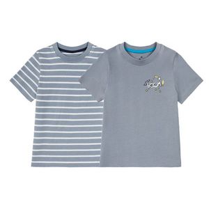 LUPILU® Chlapčenské bavlnené tričko, 2 kusy (110/116, pruhy / šedá) vyobraziť
