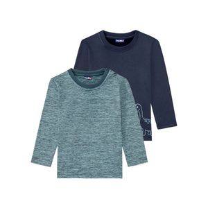 LUPILU® Chlapčenské tričko s dlhým rukávom, 2 kusy (74/80, petrolejová melanž / námornícka modrá ) vyobraziť