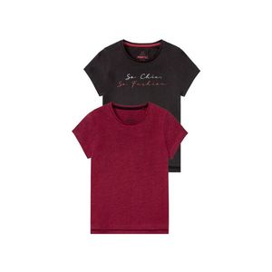 PEPPERTS® Dievčenské bavlnené tričko, 2 kusy (122/128, červená/čierna) vyobraziť